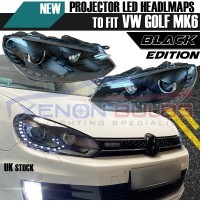 GOLF MK6 DRL BI XENON HEADLAMPS GTD R20 GTI BLACK EDITION HEADLIGHTS U..